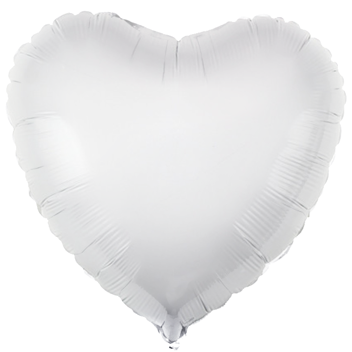 Фольгированное Сердце, Белый (46 см)